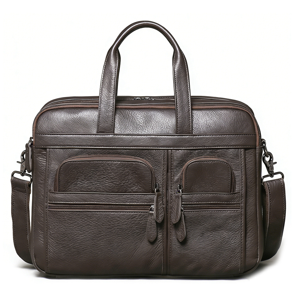 Leather Work Bag Laptop - Men's Genuine Leather Briefcase, Business Handbag