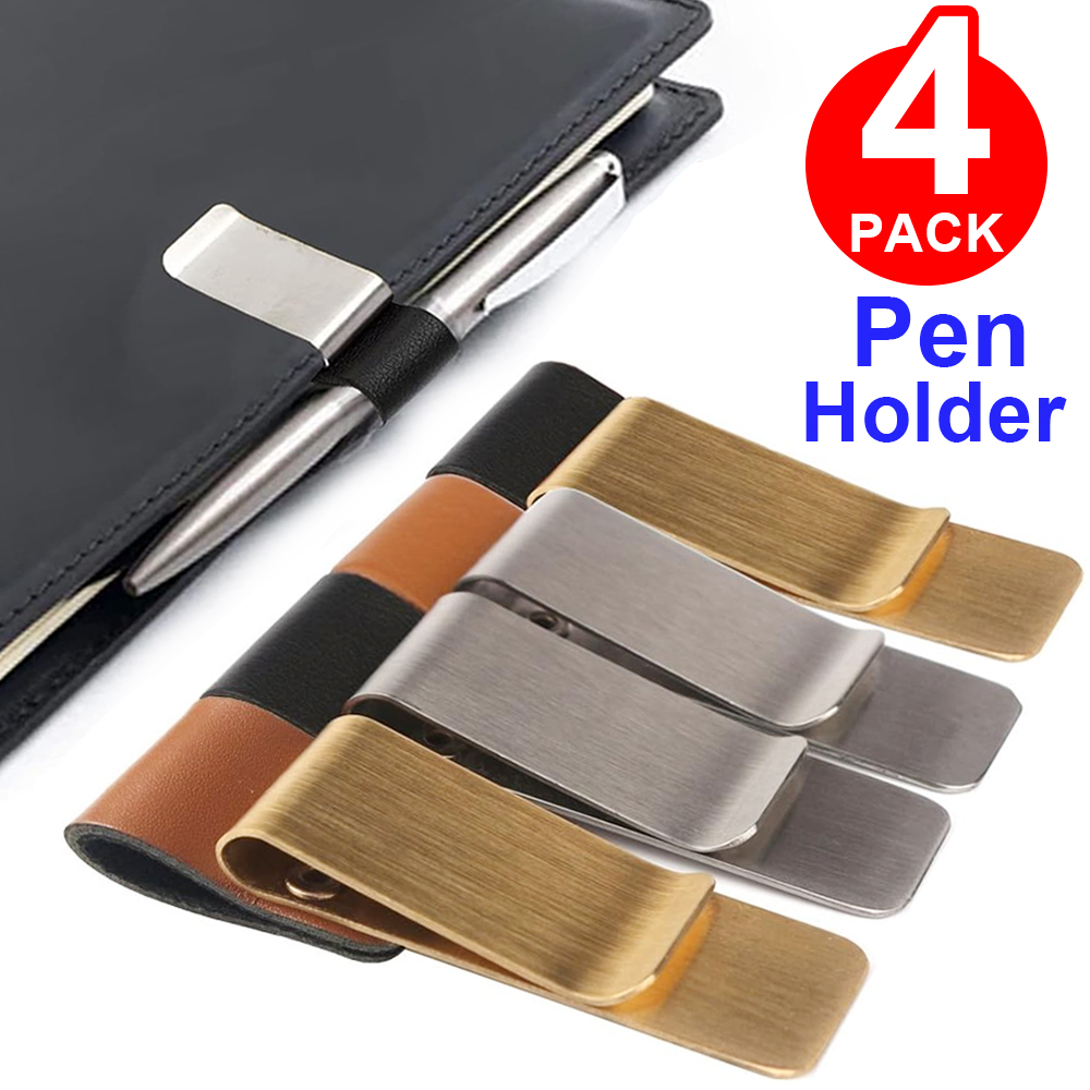 Leather Work Diary - Handmade Leather Brass Stainless Steel Pen