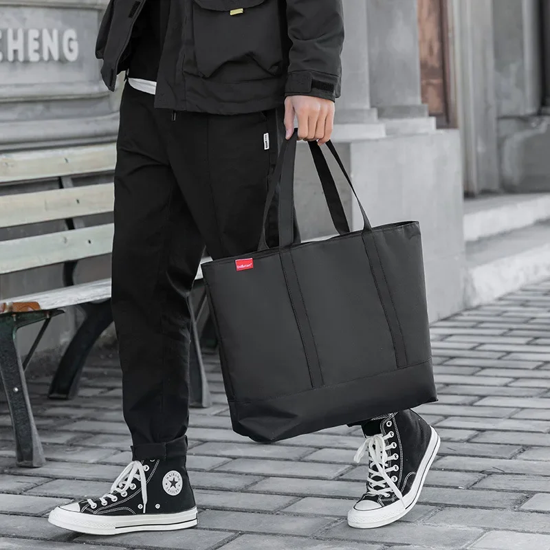 Leather Work Bag Laptop - Men's Handbag Japanese Tote Oxford Cloth