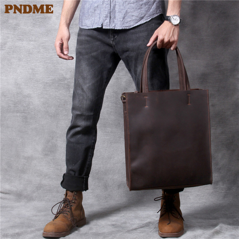Vintage genuine leather men ha - Leather Work Bag Laptop review and price