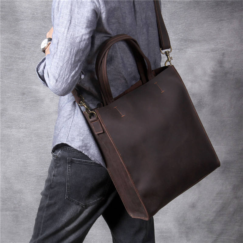 Vintage genuine leather men ha - Leather Work Bag Laptop review and price