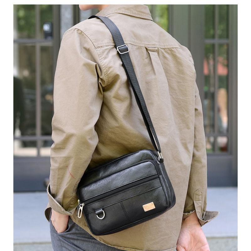 Leather Men's Sling Bag Messen - Leather Work Bag Laptop review and price
