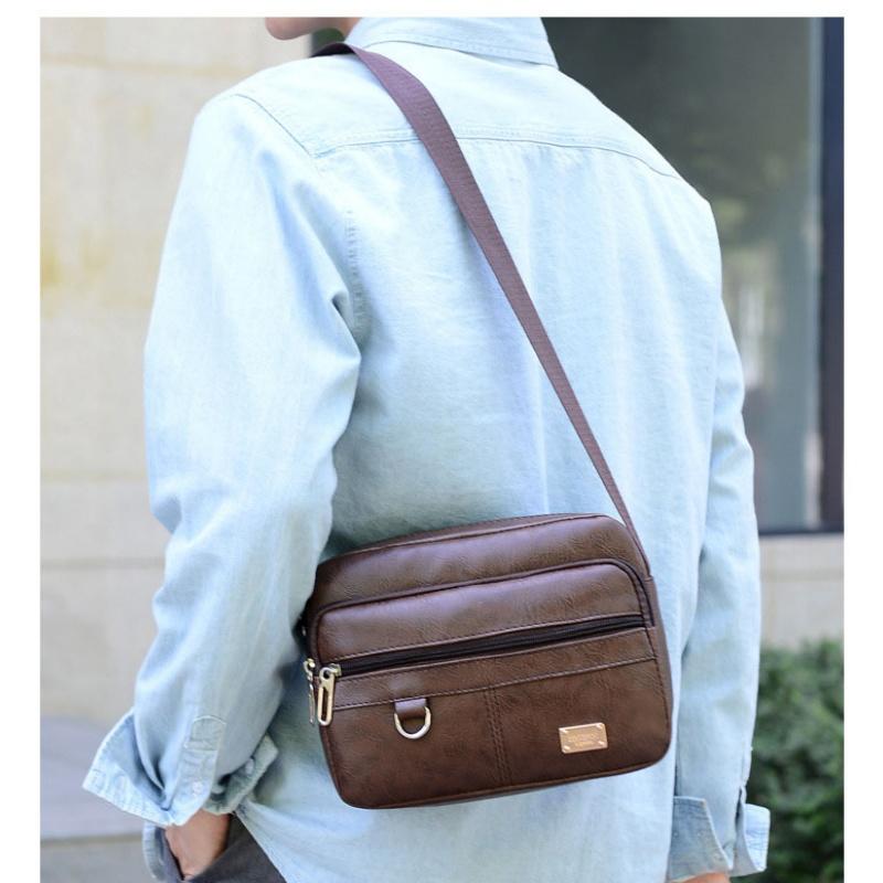 Leather Men's Sling Bag Messen - Leather Work Bag Laptop review and price