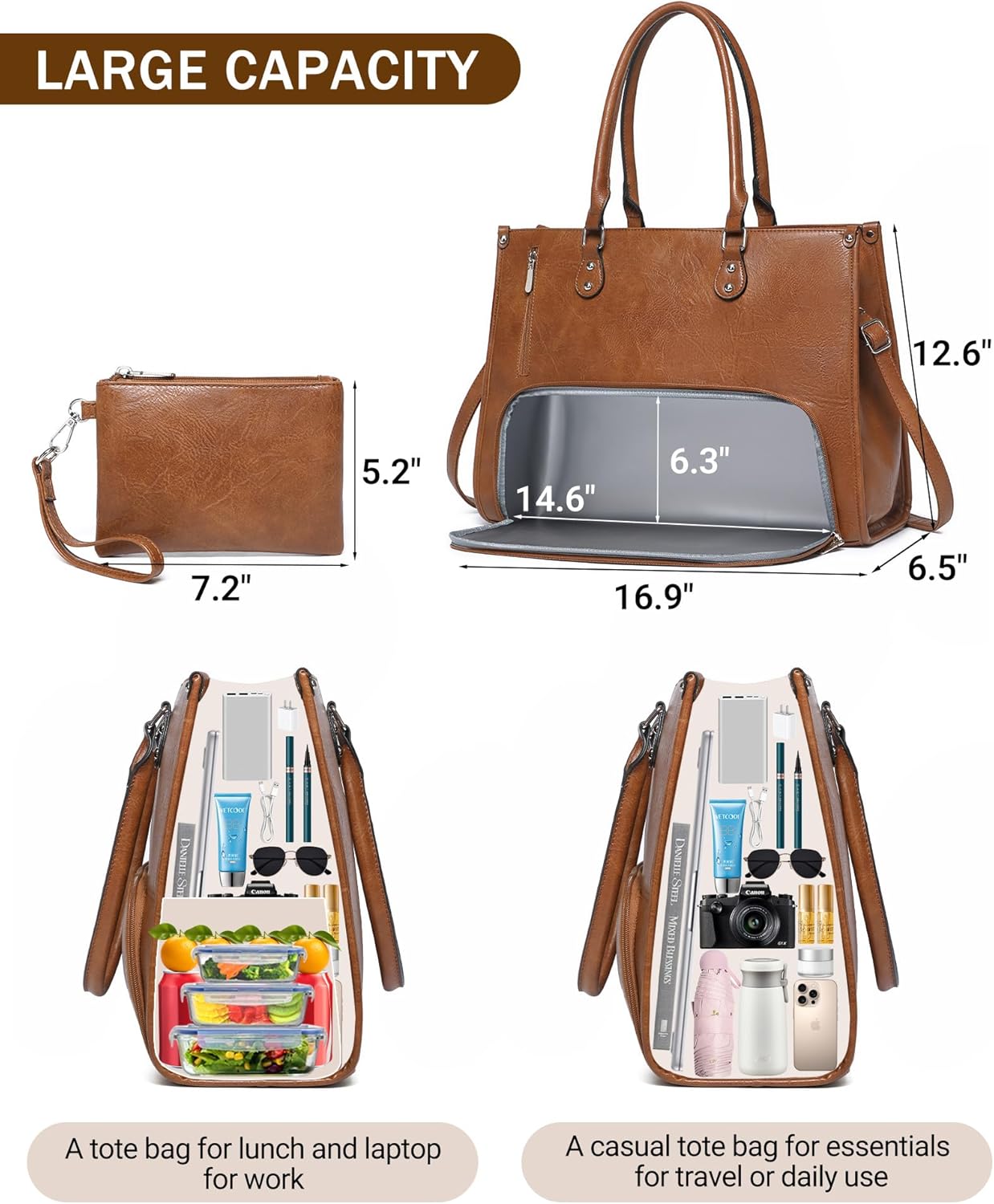 2 in 1 Laptop Tote Bag with In - Leather Work Bag Laptop review and price