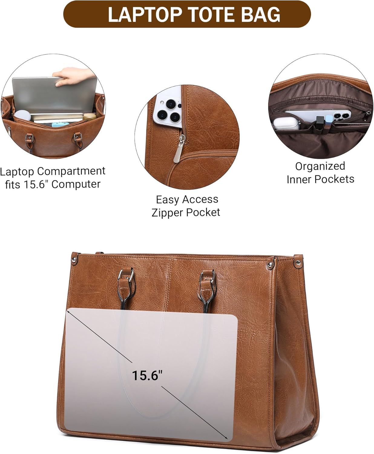 2 in 1 Laptop Tote Bag with In - Leather Work Bag Laptop review and price