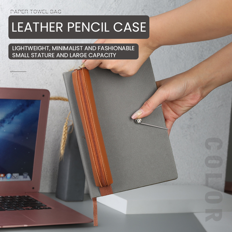 Pu Leather Pen Holder Zippered - Leather Work Diary review and price