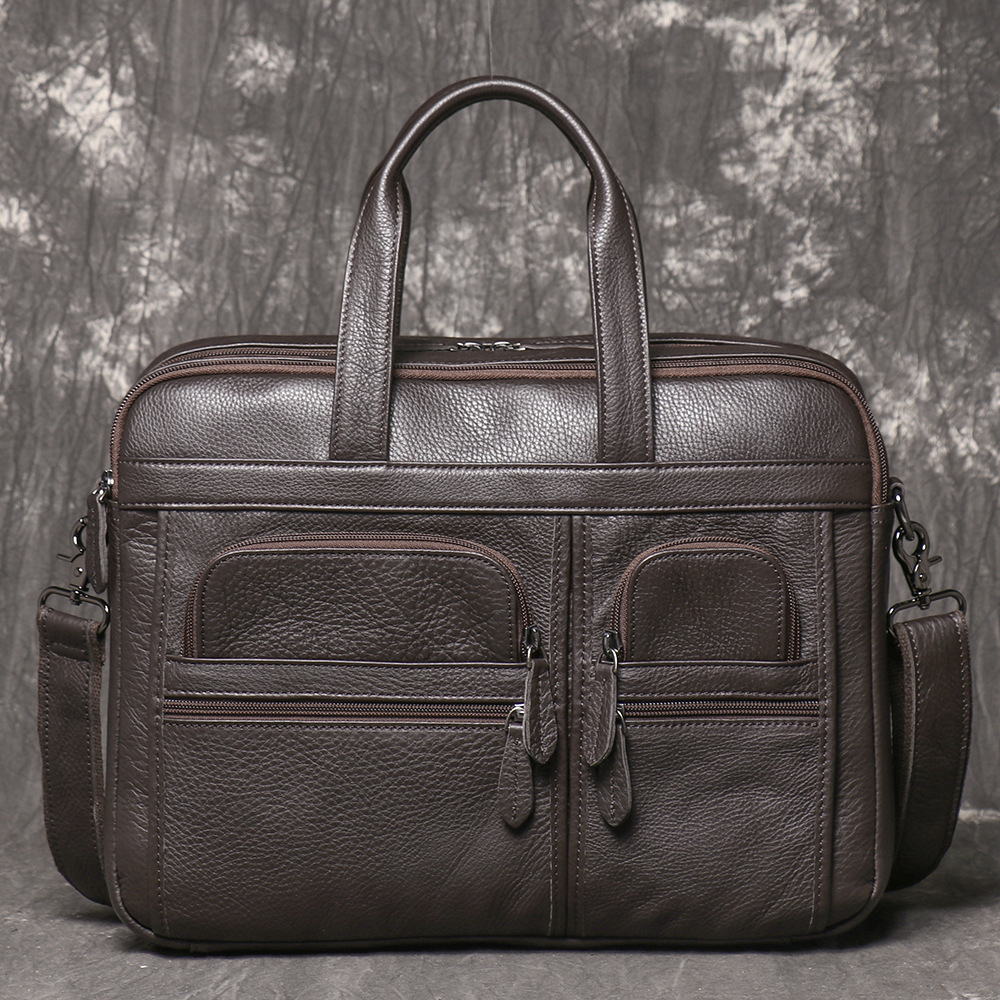 Men's Genuine Leather Briefcas - Leather Work Bag Laptop review and price