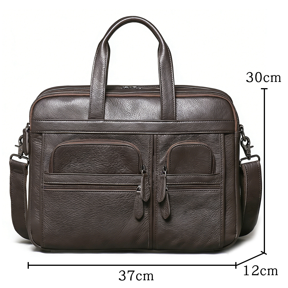 Men's Genuine Leather Briefcas - Leather Work Bag Laptop review and price