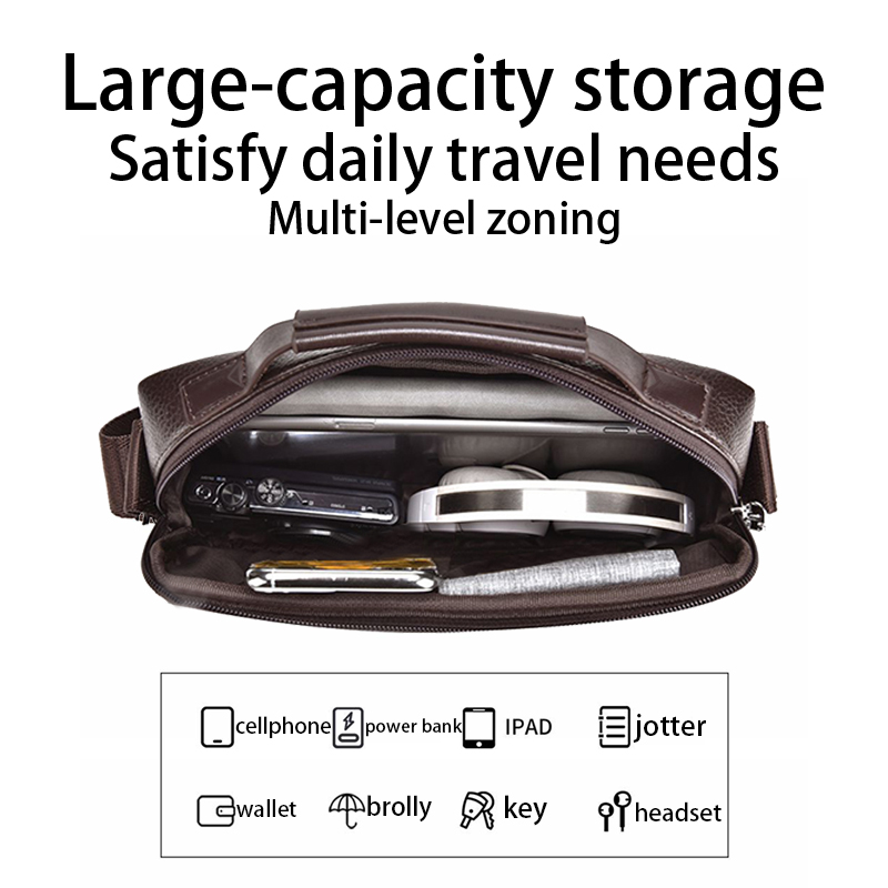 Durable Wear-resistant Two-ton - Leather Work Bag Laptop review and price