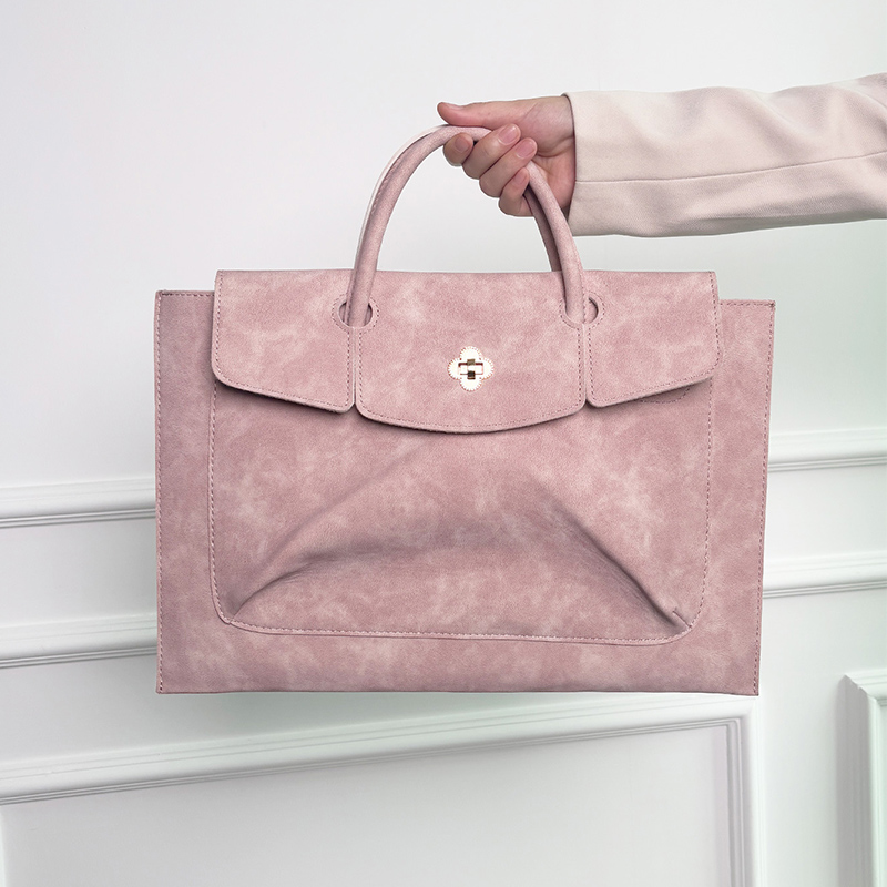 Elegant Pink PU Leather Laptop - Leather Work Bag Laptop review and price