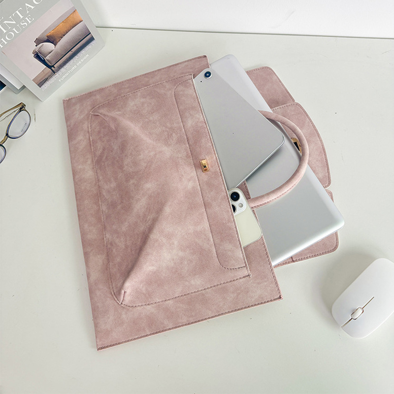 Elegant Pink PU Leather Laptop - Leather Work Bag Laptop review and price