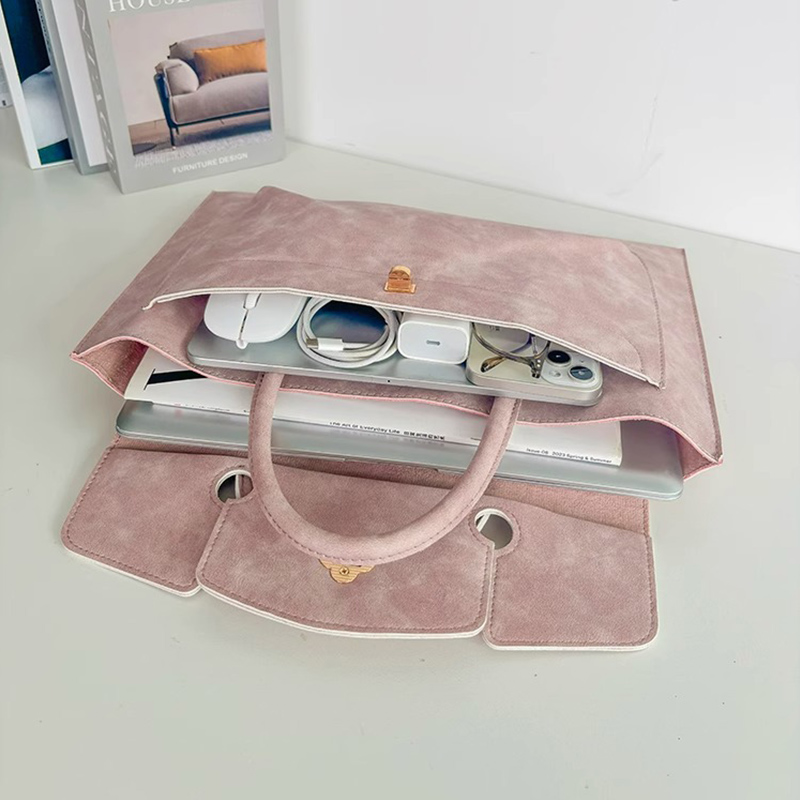 Elegant Pink PU Leather Laptop - Leather Work Bag Laptop review and price