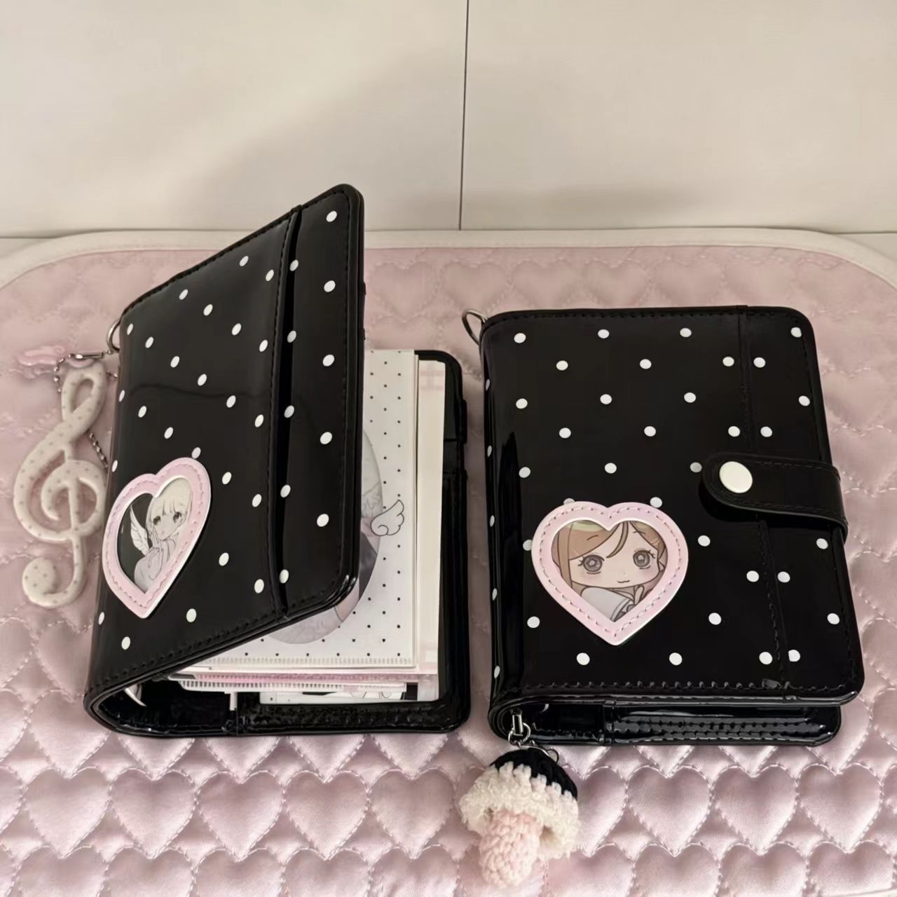 Korean Style Polka Dot Heart M - Leather Work Diary review and price