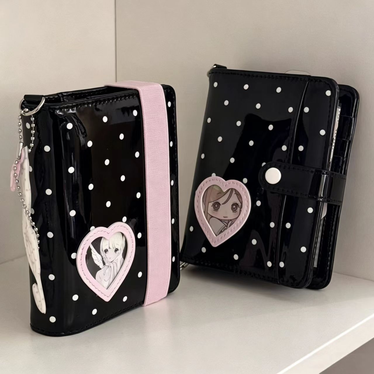 Korean Style Polka Dot Heart M - Leather Work Diary review and price