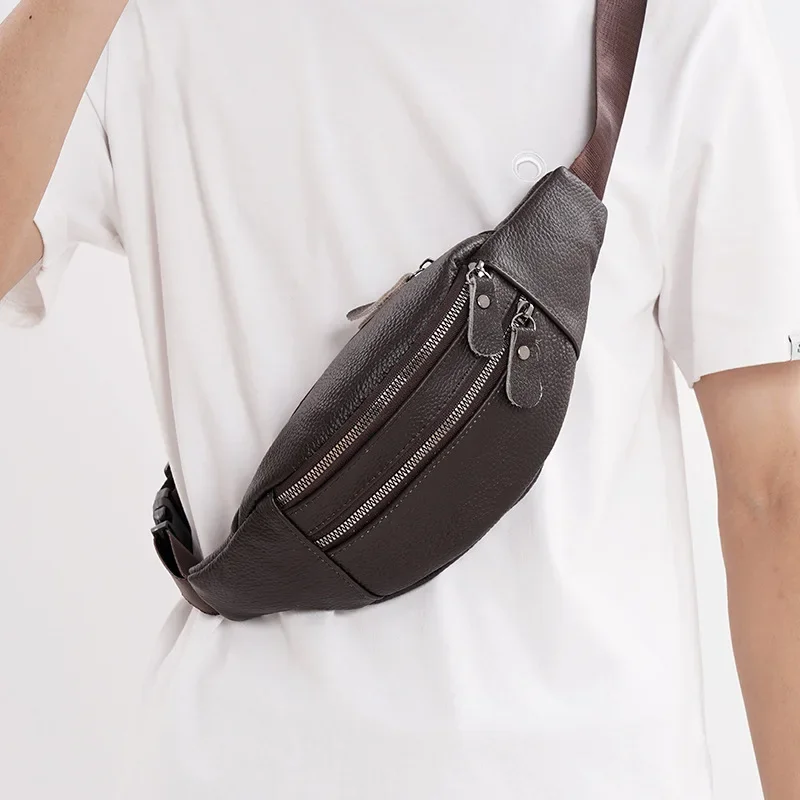 Genuine Leather Men’s Waist Ba - Leather Work Bag Laptop review and price