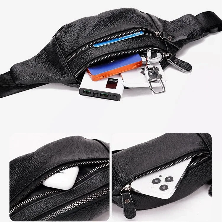 Genuine Leather Men’s Waist Ba - Leather Work Bag Laptop review and price