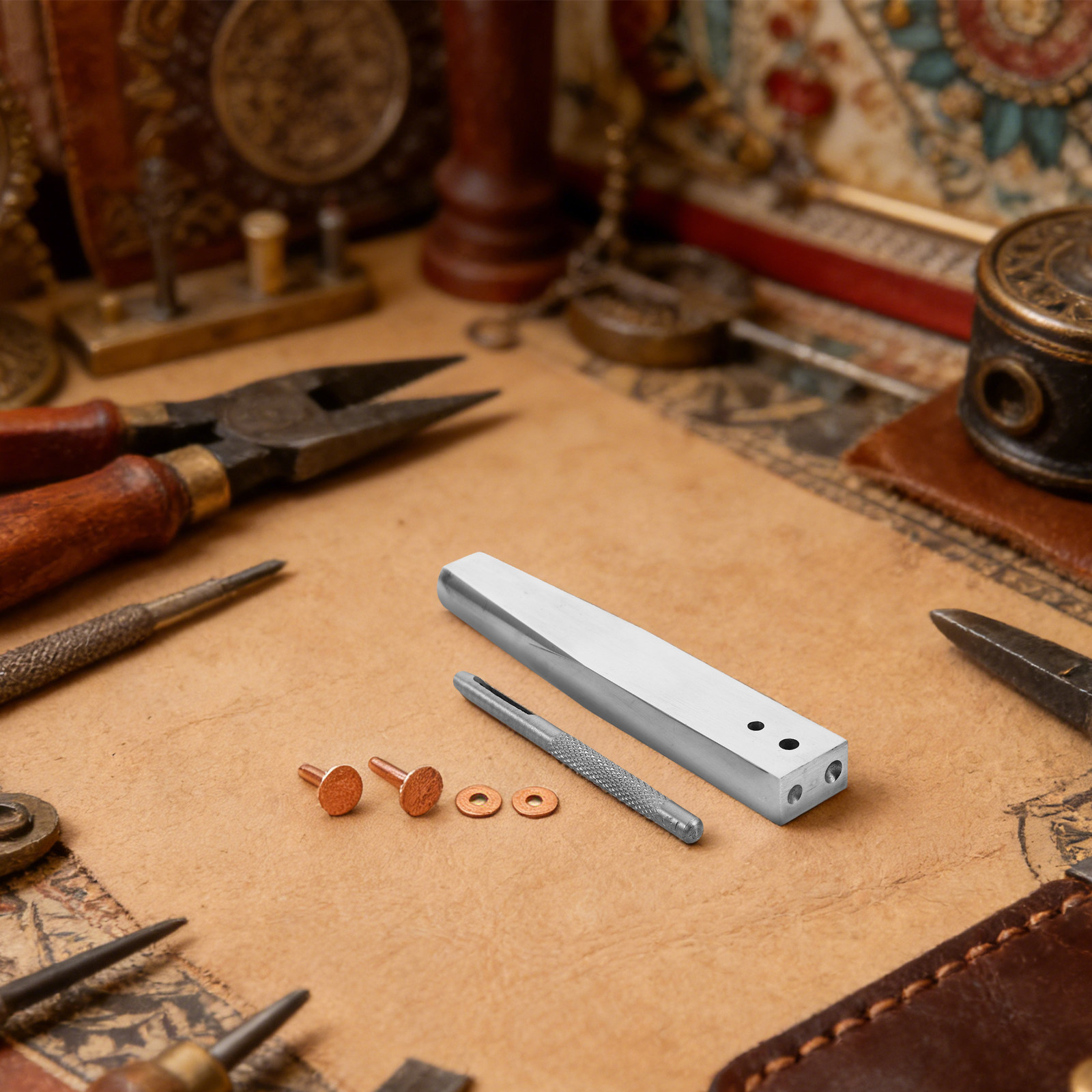 1Set Copper Rivet Setter Tool  - Leatherwork Rivet Setter review and price