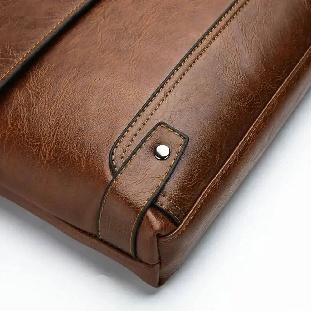 Briefcase For Men PU Leather T - Leather Work Bag Laptop review and price