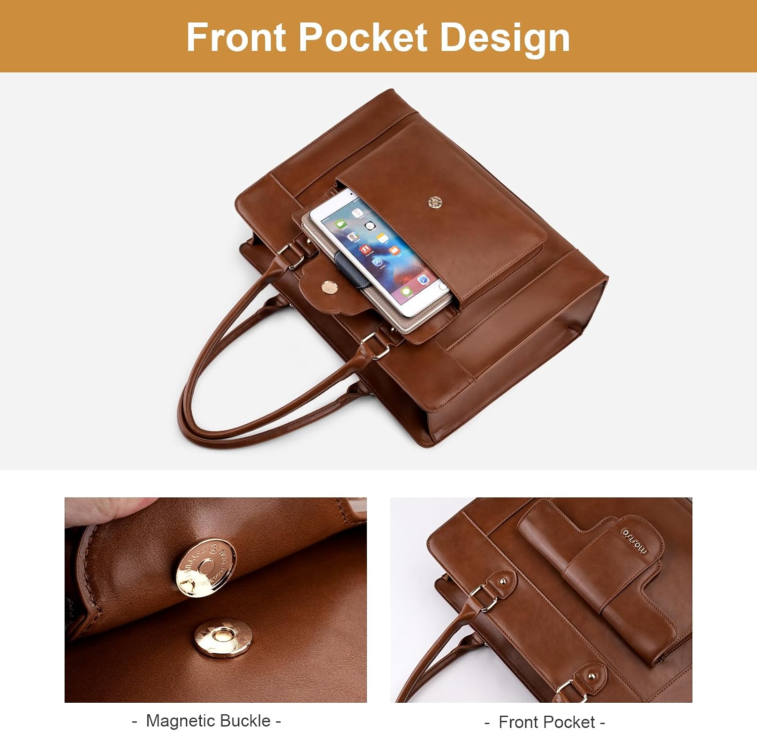 MOSISO Laptop Tote Bag for Wom - Leather Work Bag Laptop review and price