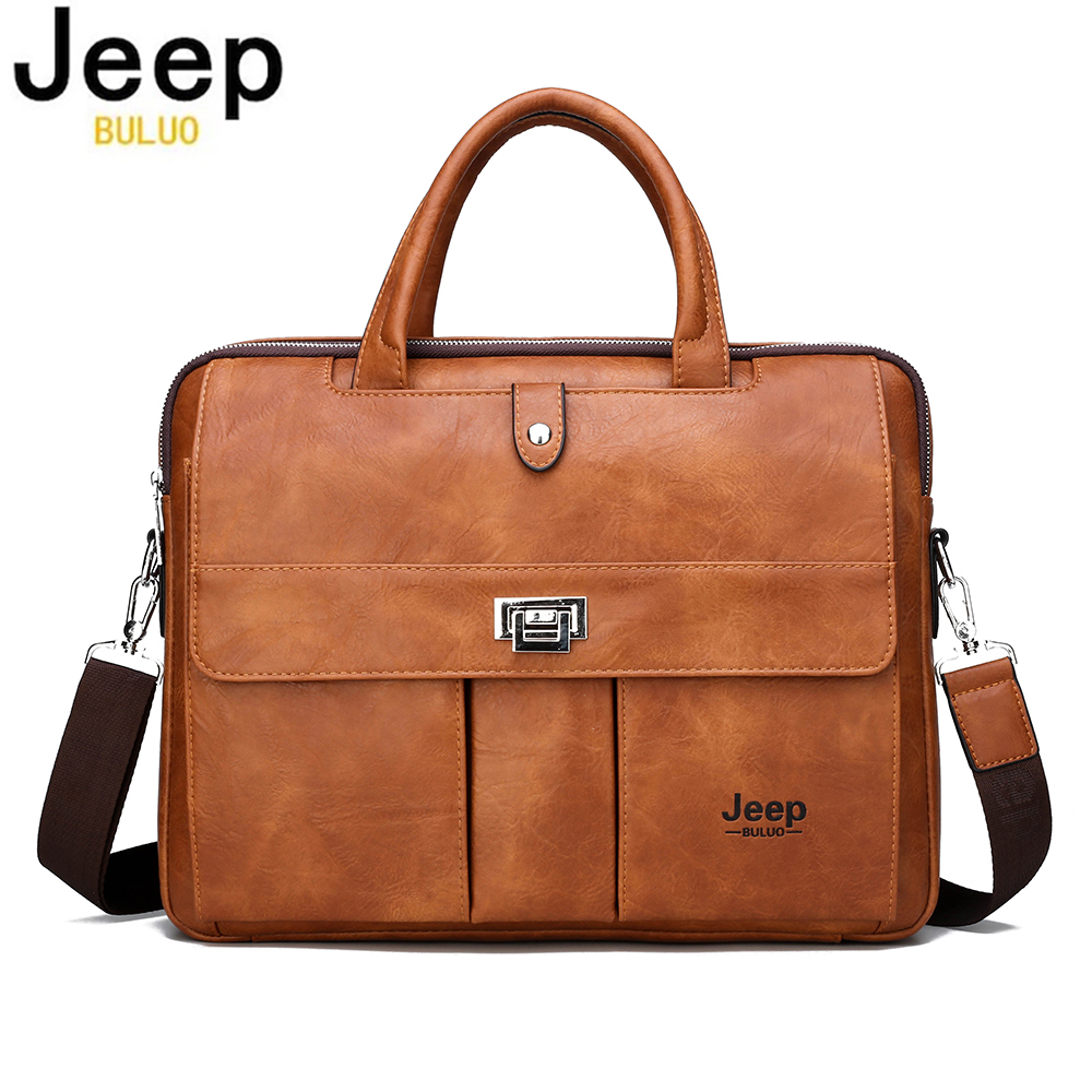 Jeep Buluo Men's Leather Brief - Leather Work Bag Laptop review and price